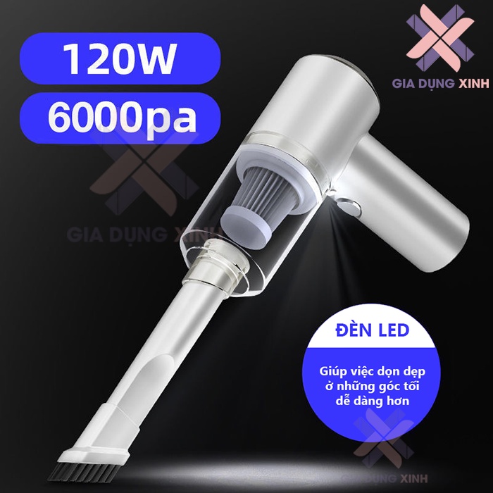Máy Hút Bụi Mini Cầm Tay Không Dây Sạc USB - Lực Hút Mạnh Dùng Cho Ô Tô, Giường Tủ