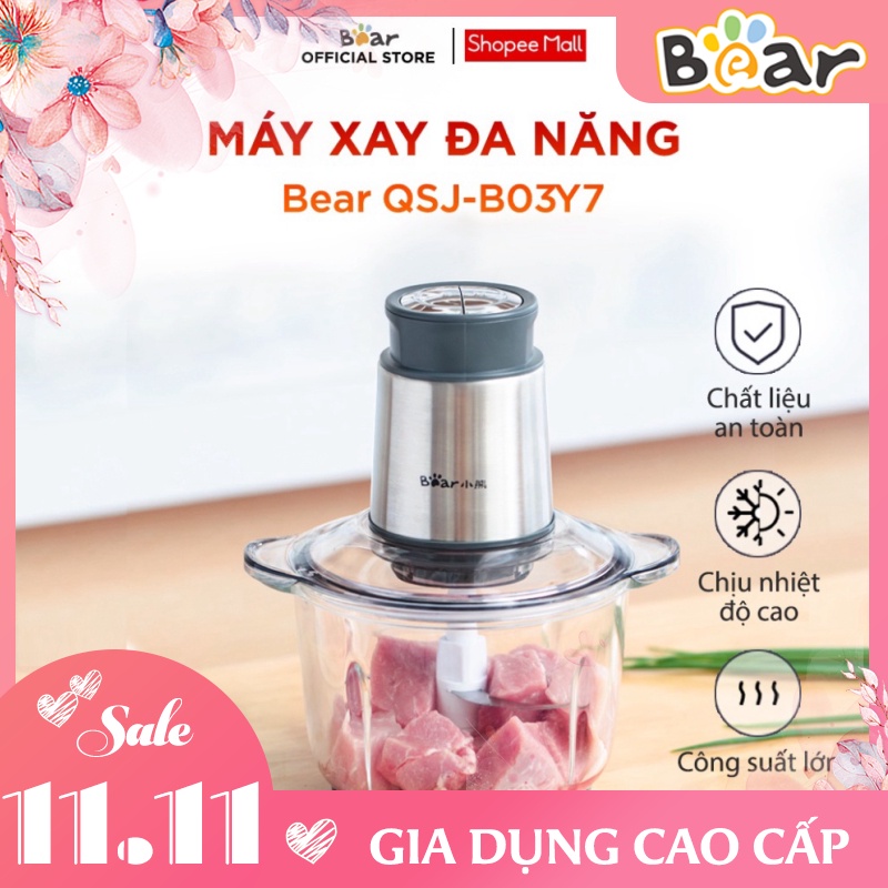 Máy XayThực Phẩm Đa Năng 2L Bear QSJ-B03Y7 - Hàng Chính Hãng - Bảo Hành 18 Tháng