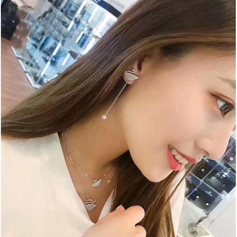 SWAROVSKI Bông Tai Thiên Nga Đính Đá Sang Trọng 5429270