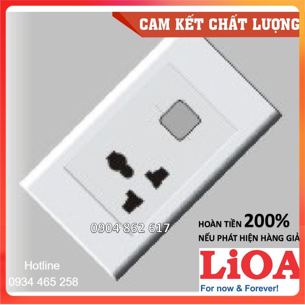 💥Chính Hãng💥 Mặt 1 ổ cắm đa năng 3 chấu + 1 lỗ LiOA chính hãng, Nhựa TRẮNG, tiếp điểm ĐỒNG [Bảo hành dài hạn]