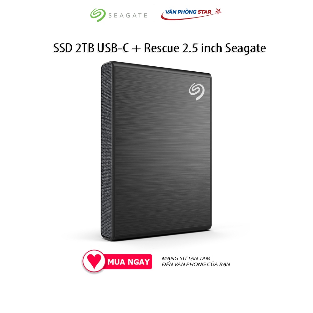 Ổ cứng gắn ngoài SSD 2TB USB-C + Rescue 2.5 inch Seagate One Touch Giao tiếp USB-C, Tốc độ Đọc/Ghi 1,030MB/s