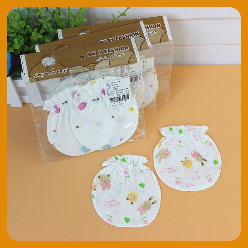 Bao tay cotton bảo vệ tay cho bé sơ sinh
