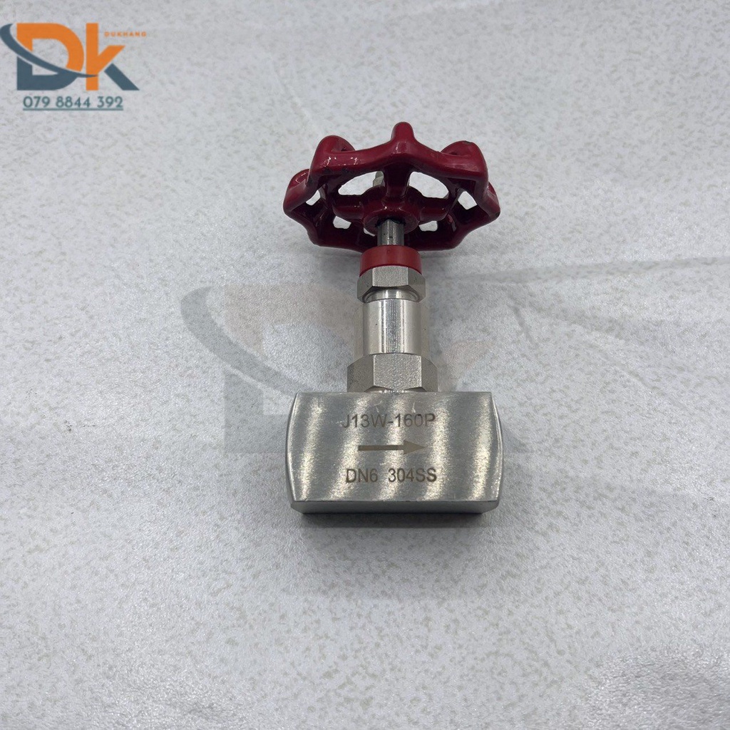 Van kim tay vặn đỏ inox
