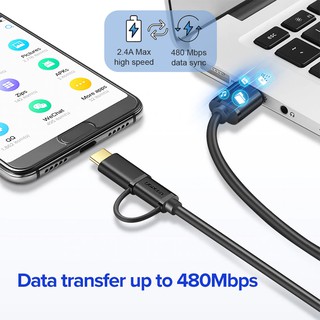 Cáp Sạc Nhanh USB Type-C và Micro USB Cao Cấp UGREEN