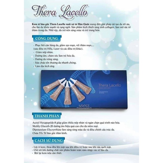 Tế bào gốc Thera Lacello phục hồi da chuyên sâu