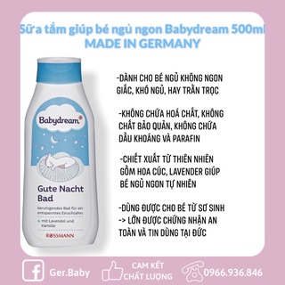 [HÀNG AIR _ CHÍNH HÃNG] Sữa tắm giúp bé ngủ ngon Babydream - Gerbaby