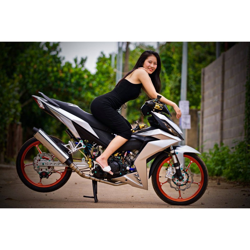 Bô Tăng CBR 150  Pô giã zin raider satria  winner sonic150 ex135 ex15 wave dream sirius( cổ 2 khúc )