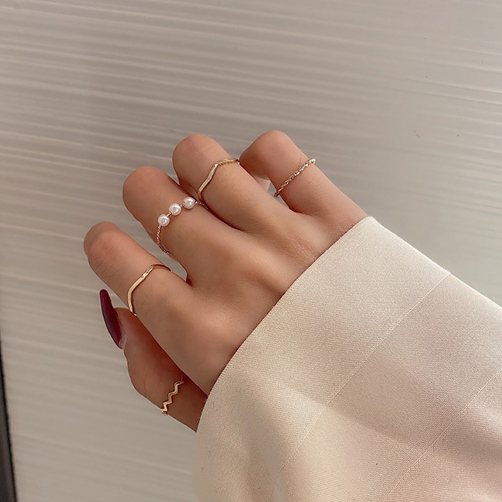 Set 5 Nhẫn Thời Trang Phong Cách Hàn Quốc 💕 Trang sức