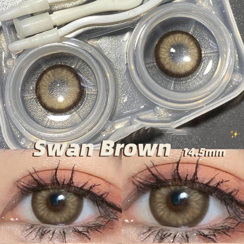 O2Girl lens cận Flagship shop  2 miếng màu  nữ14.5mm Màu nâu kính cận tiếp xúc cosplay anime kích thước đường kính trang điểm làm đẹp sản phẩm lens
