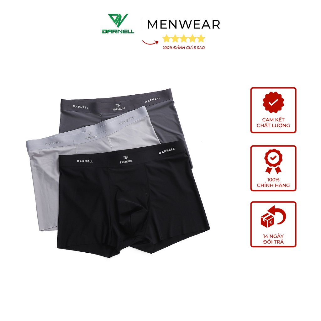 Quần lót nam boxer DARNELL sợi cotton organic cao cấp siêu thoáng khí mềm mại logo ép nhiệt DN176