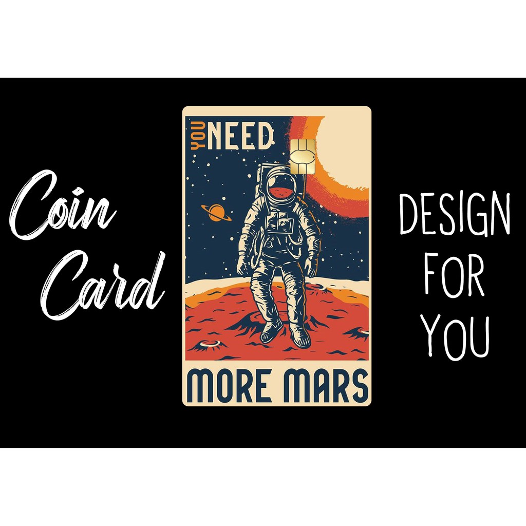 &quot;  RETRO POSTER SPACE&quot;( Decal dán Thẻ ATM, debit, thẻ từ, thẻ chung cư, bảo vệ thẻ) | Dán thẻ ATM COINCARD