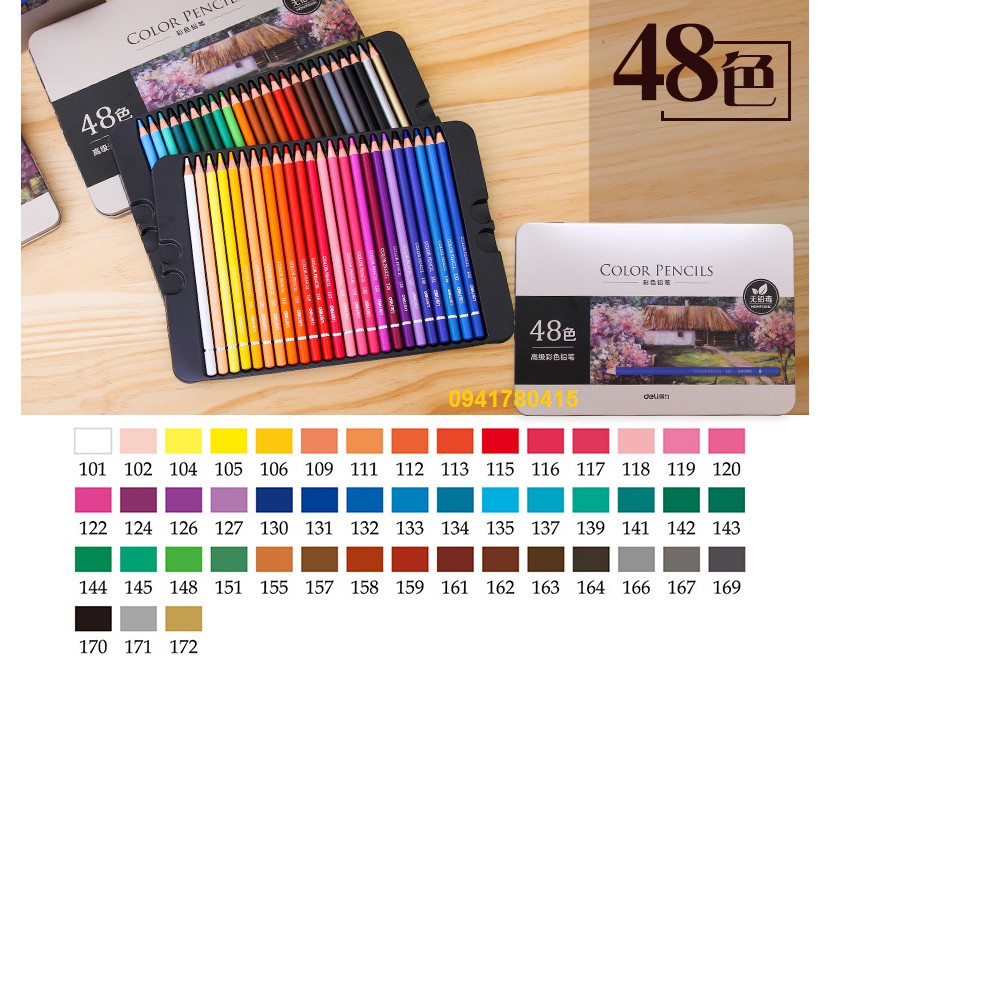 NEW - Bút chì Deli cao cấp 48/72 màu