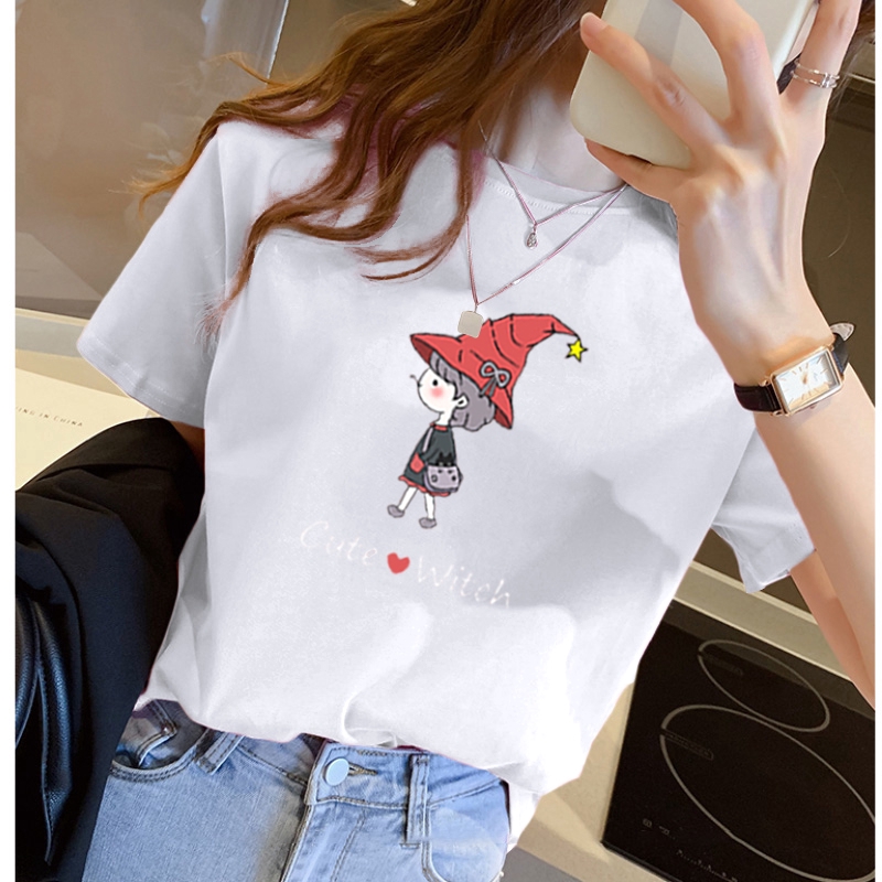 NRVP Áo thun cổ tròn ngắn tay dáng rộng thời trang nữ mùa hè 2020