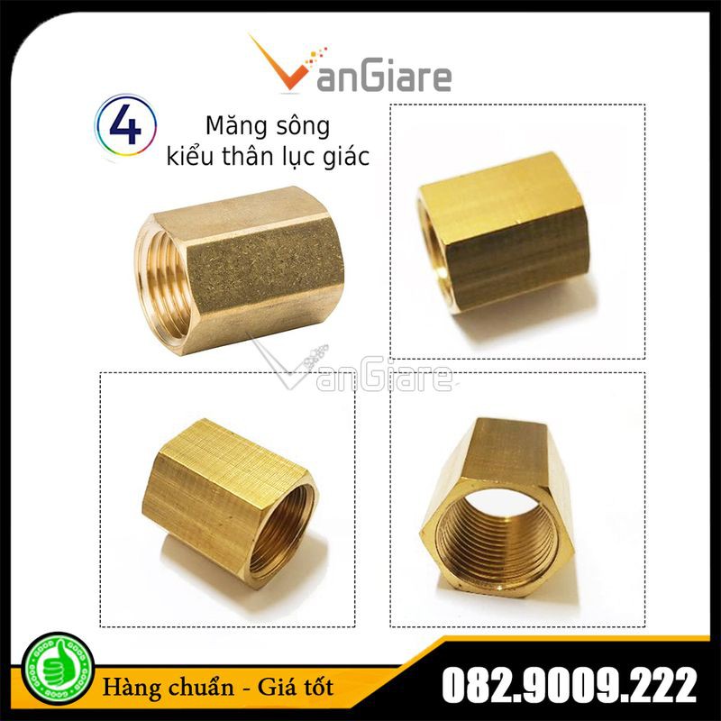 [Măng sông thau, 9.6 ~ 21mm] Đầu nối ren trong đồng thau