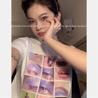 Áo thun nữ cổ tròn ngắn tay in hình