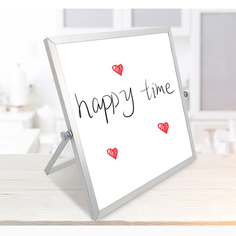 Bảng trắng từ tính mini hai mặt có thể xóa được kèm giá đỡ tiện dụng