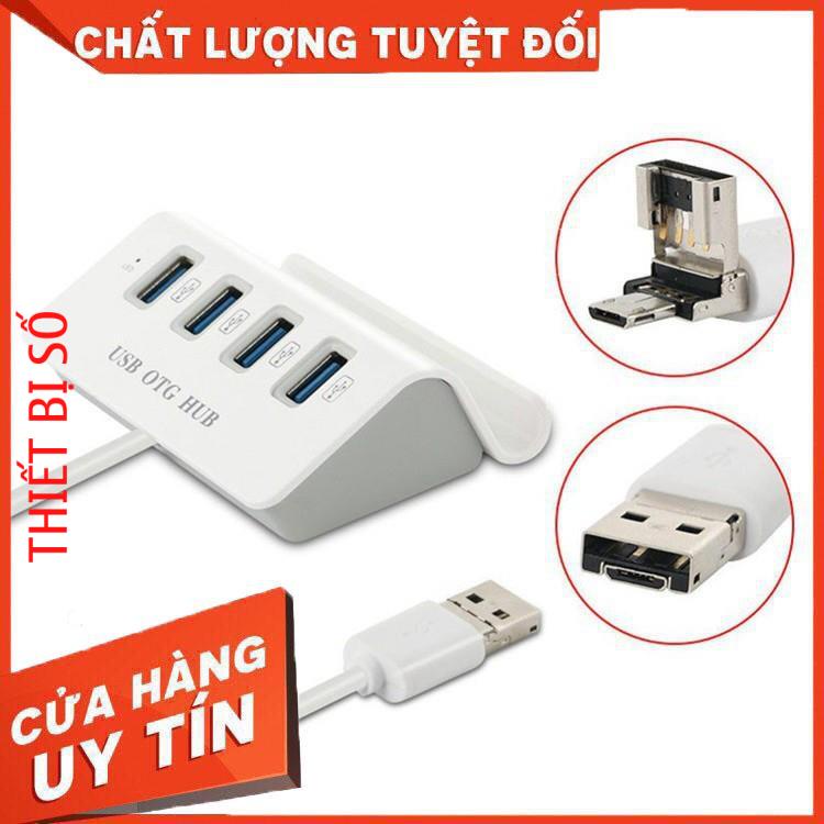 Freeship 50k [FREESHIP] Bộ chia 4 Cổng USB OTG HUB - THIẾT BỊ KẾT NỐI ĐIỆN THOẠI VỚI BÀN PHÍM VÀ CHUỘT CHƠI GAME MOBILE