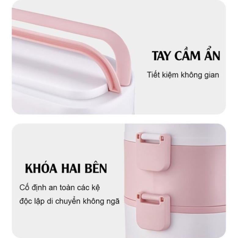 Hộp cơm cắm điện văn phòng 2 tầng, 4 khay inox giữ nhiệt, tự nấu chín đồ ăn, hâm nóng đồ ăn bảo hành 12 tháng