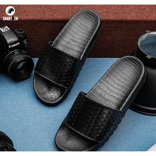Dép Da bò thật SMARTMEN DSM-01 Đen