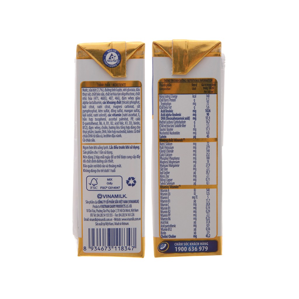 Sữa bột pha sẵn Optimum Gold 180ml  Date 2024