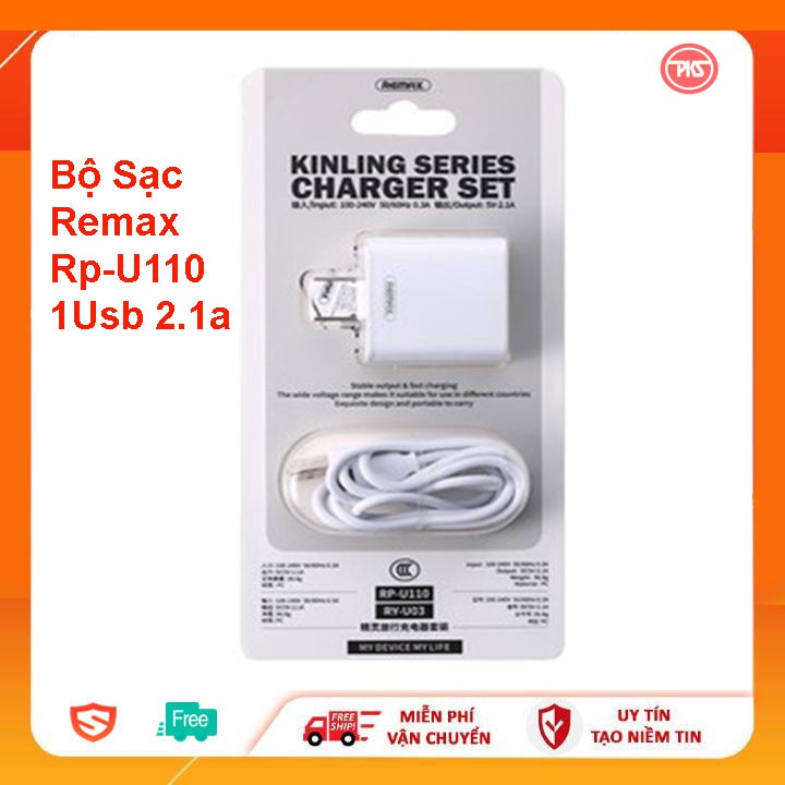 Bộ Sạc [Củ + Cáp] Chính Hãng Hỗ Trợ Sạc Nhanh Chip Chuẩn RP - U110