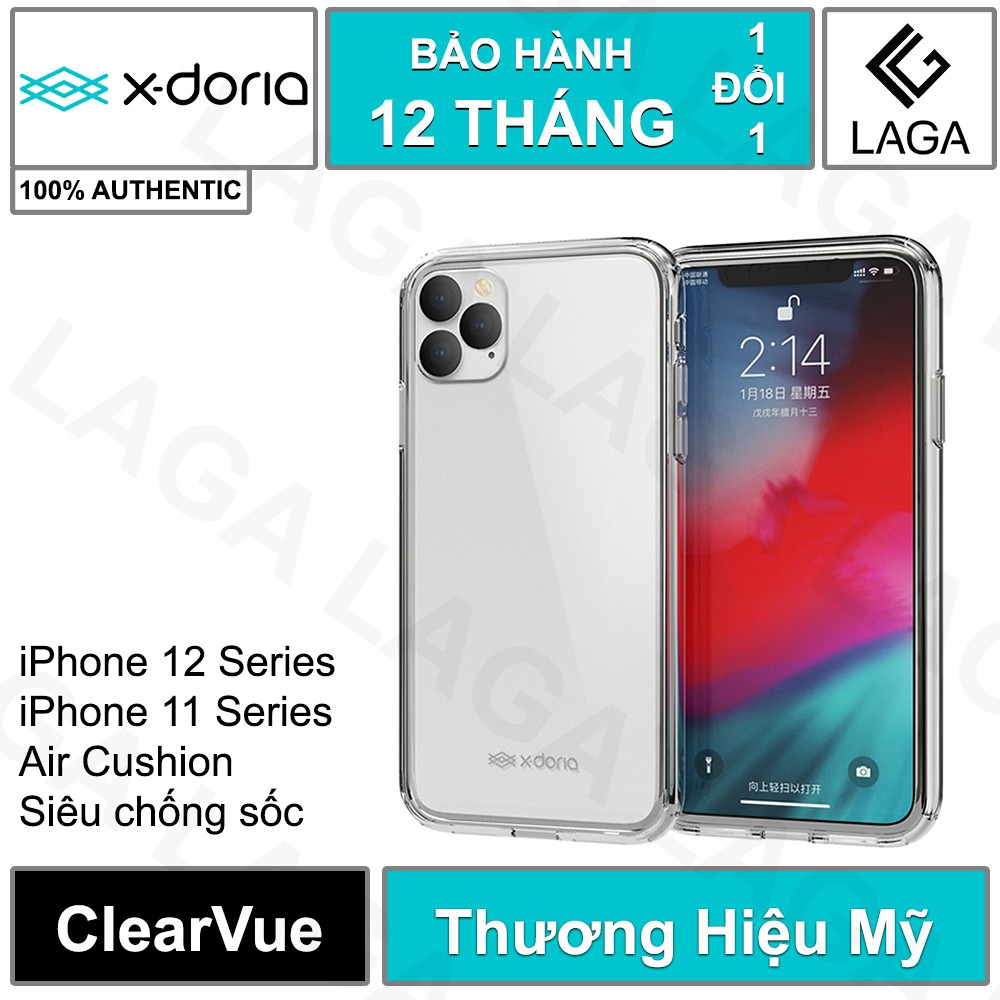 Ốp Lưng X-Doria ClearVue iPhone 12 Mini / 12 / 12 Pro / 12 Pro Max / 11 / 11 Pro / 11 Pro Max | Siêu Chống Sốc