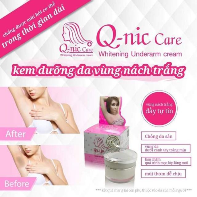 Kem Hỗ Trợ giảm Thâm đặc biệt vùng dưới cánh tay Q-nic Care Whitening Underarm Cream Thái Lan