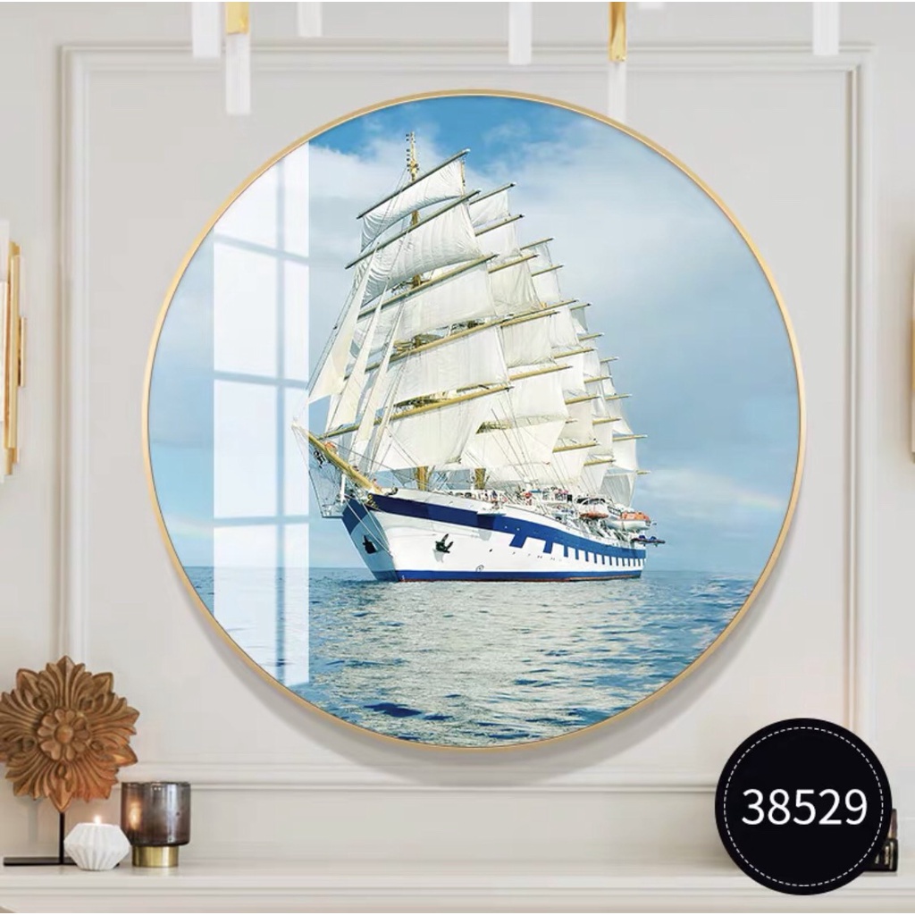 Tranh Tròn Tráng Gương Cao Cấp Siêu Bóng/ Tranh Treo Tường Tráng Gương Decor Phòng Khách/ Phòng Ngủ/ Trang Điểm