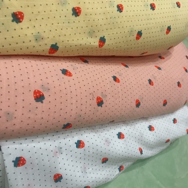 vải đũi linen quả dâu tây