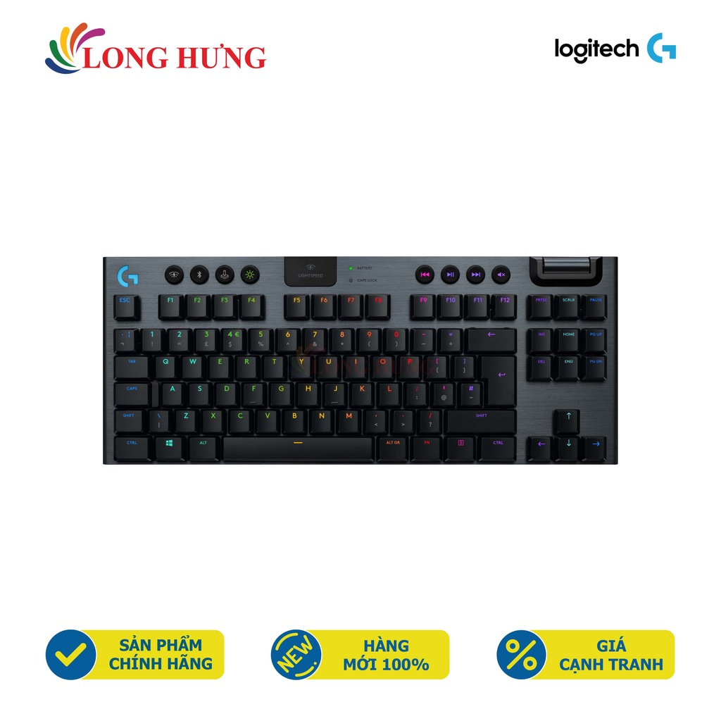 Bàn phím không dây Bluetooth Logitech G913 TKL Lightspeed - Hàng chính hãng