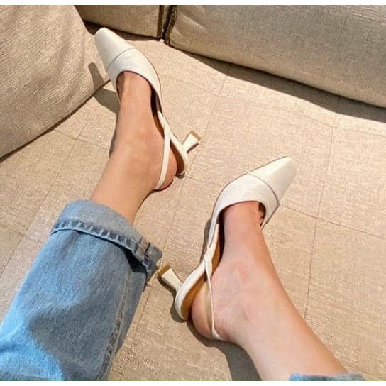 GIÀY GUỐC HỞ GÓT CHANE0 3 MÀU