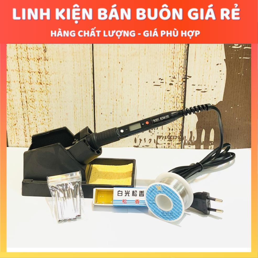 Mỏ hàn thiếc cao cấp (có LCD hiển thị và điều chỉnh nhiệt độ) cao cấp (Có thể là tay hàn màu đen hoặc đỏ)