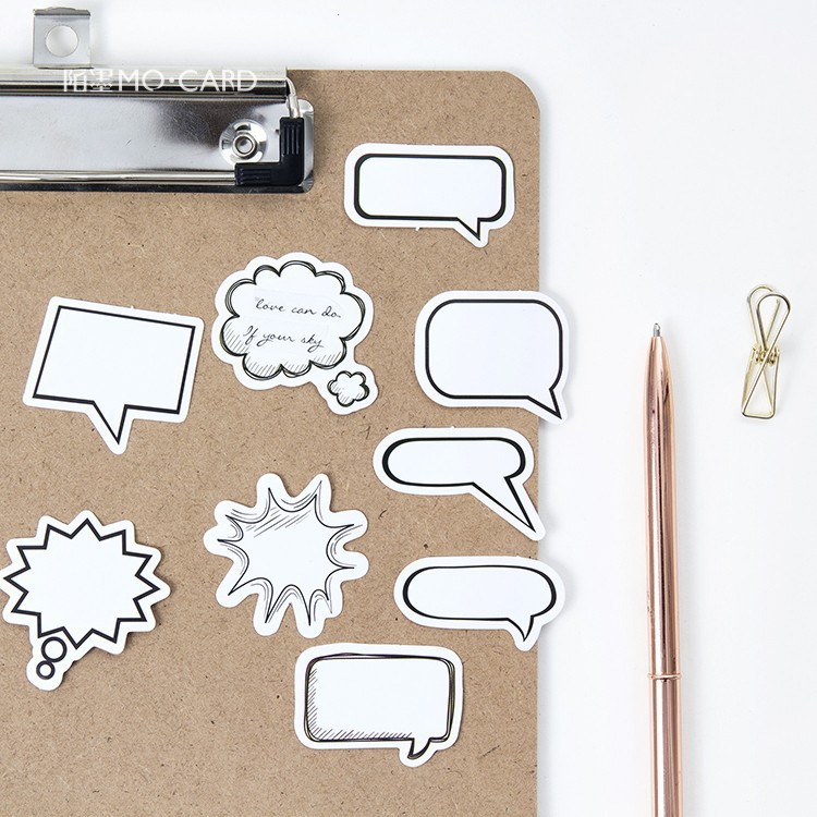 Bộ sticker/ Hình dán Kiểu Dáng Khung Trò Chuyện (45 Hình)