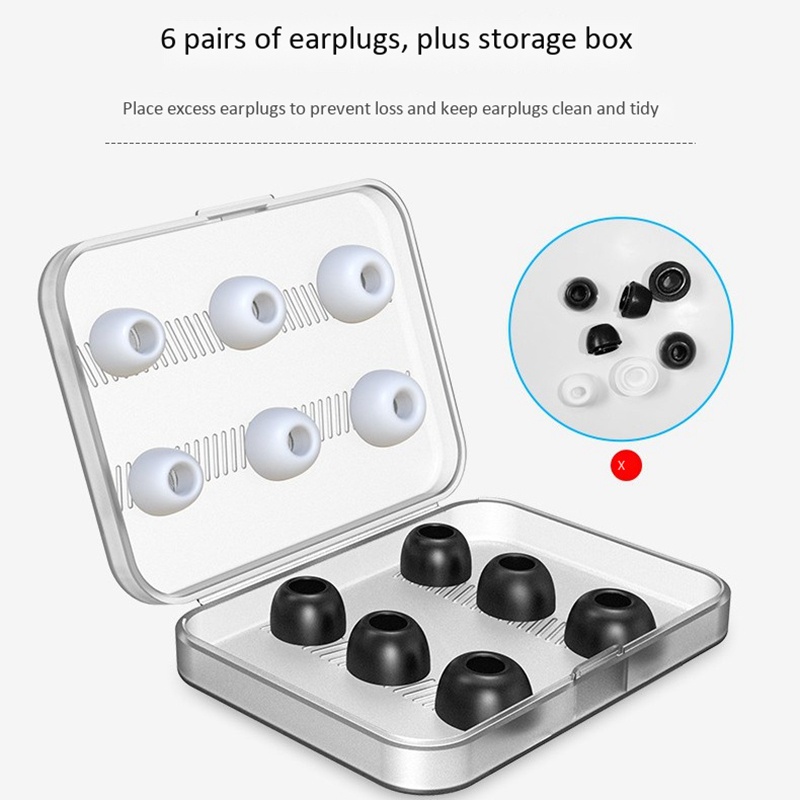 Bộ 12 Đầu Bọc Tai Nghe Nhét Tai Bằng silicon Thay Thế Kèm Hộp Đựng Di Động Cho airpods pro