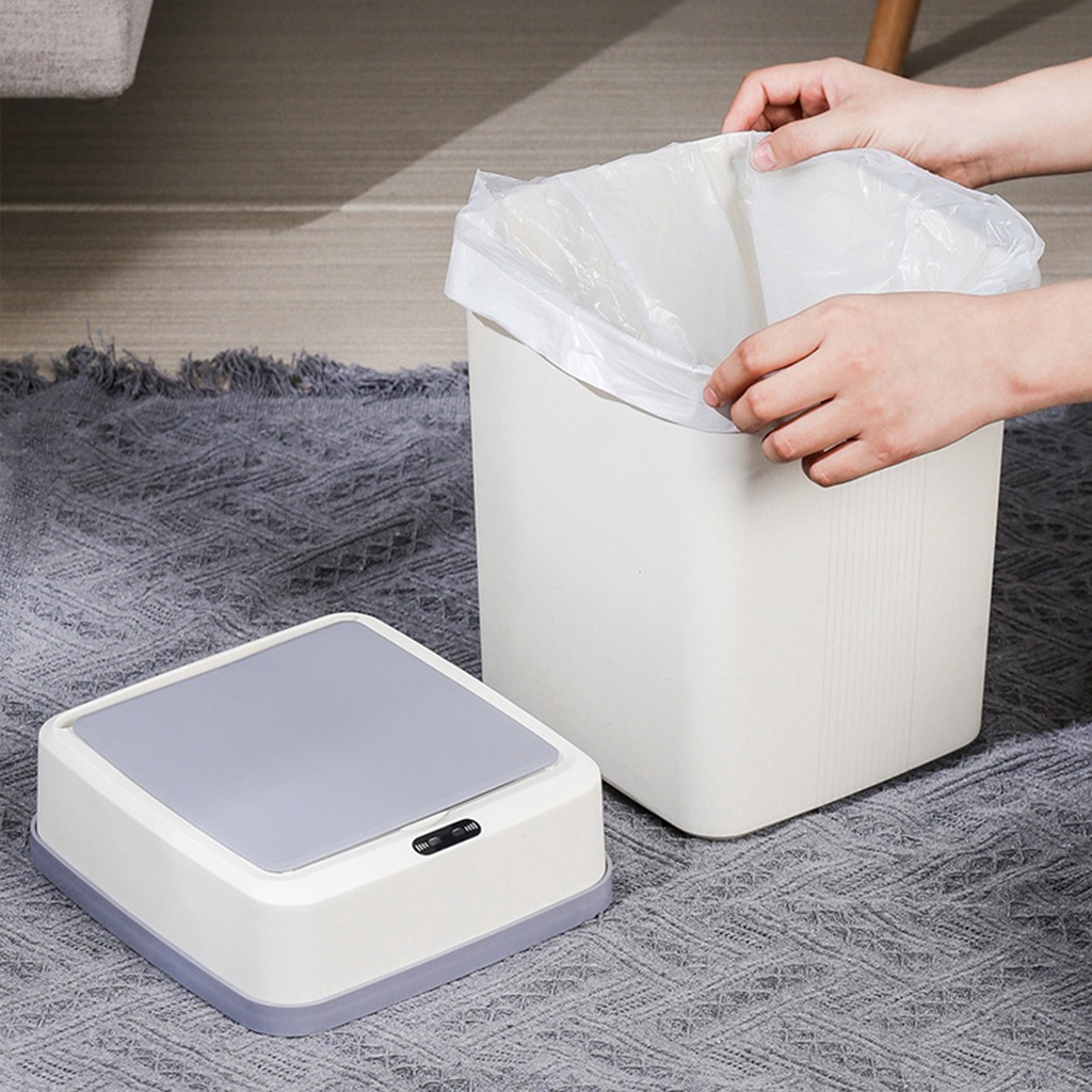 [Hàng HOT] Thùng Rác Cảm Ứng Tự Động Thông Minh 12L Không Cần Chạm Phong Cách Đơn Giản【Utah054】