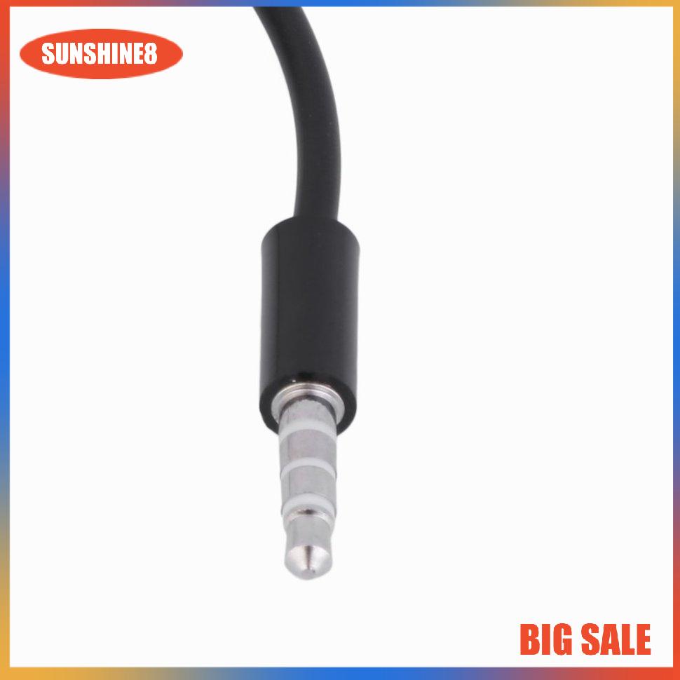 【SUN】3.5mm Jack Headphone Microphone Stereo Audio Splitter Adapter Cable Black