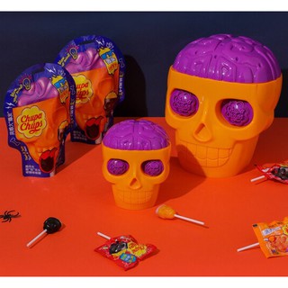 Hũ kẹo đầu lâu Halloween chupa chups 10 cây