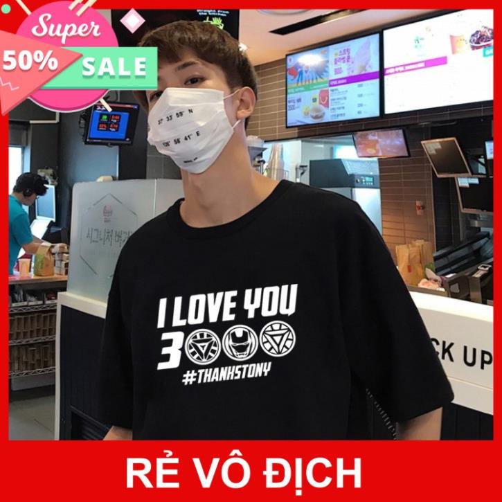Áo Thun Tay Lỡ Unisex Đen Huyền Bí I Love You 3000 | Áo phông phong cách ulzzang oversize
