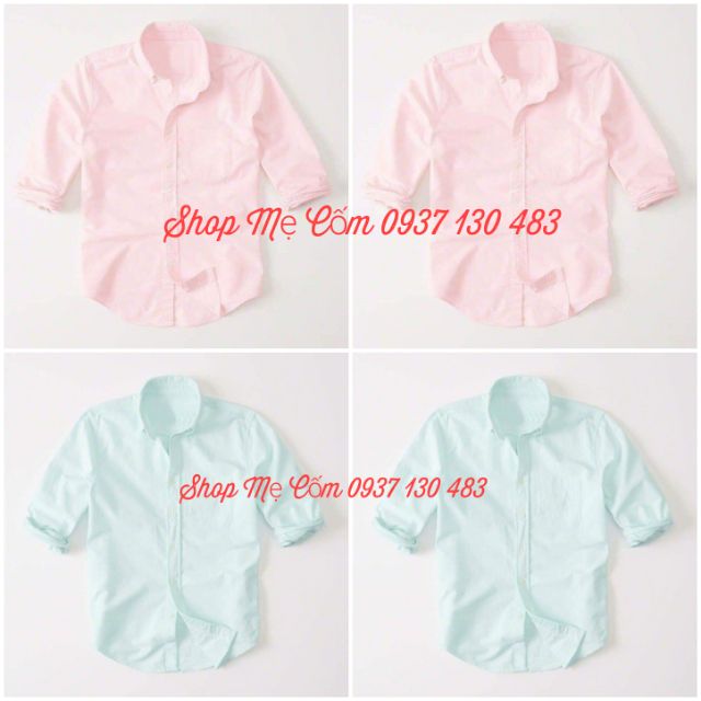 26-40kg _ÁO SƠ MI DÀI TAY TRƠN KHÔNG HỌA TIẾT MÀU XÁM, TRẮNG , HỒNG CHO BÉ TRAI