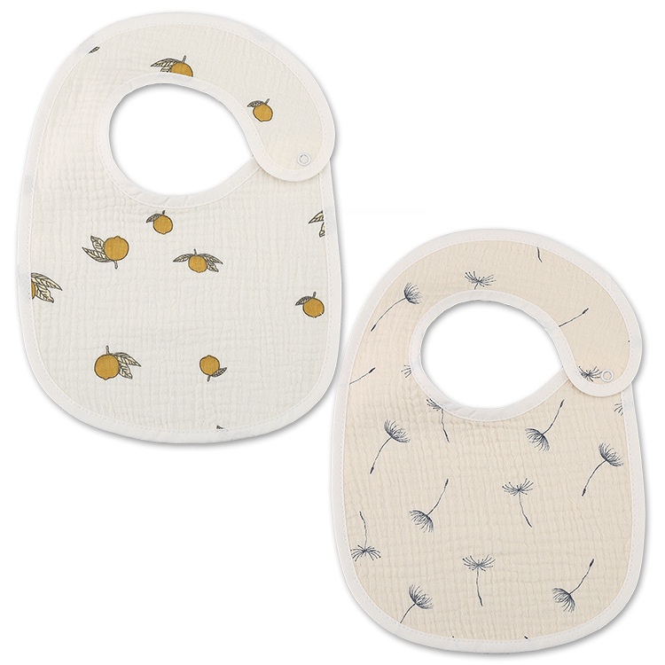 Bộ 2 Yếm Ăn cotton Chống Thấm Nước Xinh Xắn Tiện Dụng Cho Bé
