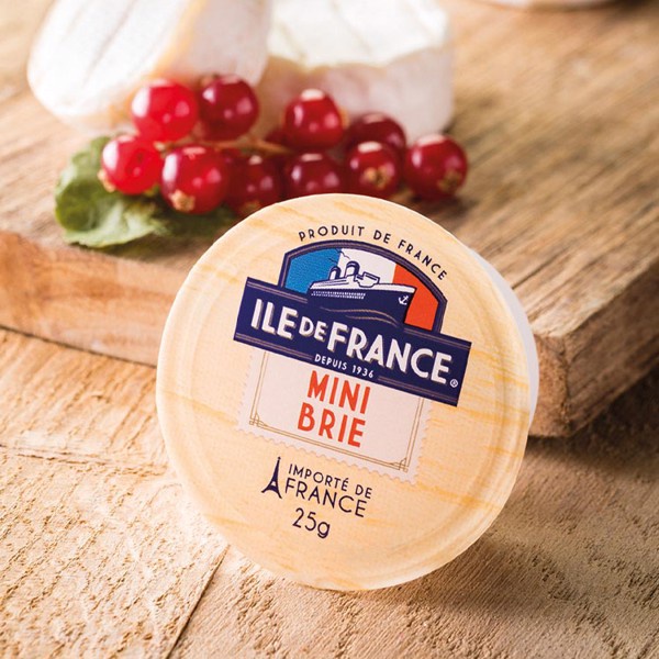 Phô Mai brie mini pháp 5 hộp x 25 g - Ile De France