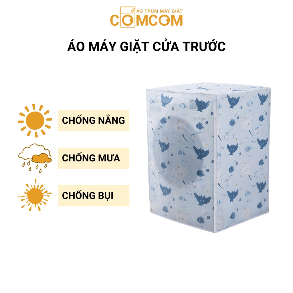 Trùm máy giặt cửa trước (ngang) chống bụi bẩn, thấm nước, họa tiết xinh xắn tô đẹp cho không gian nhà cửa