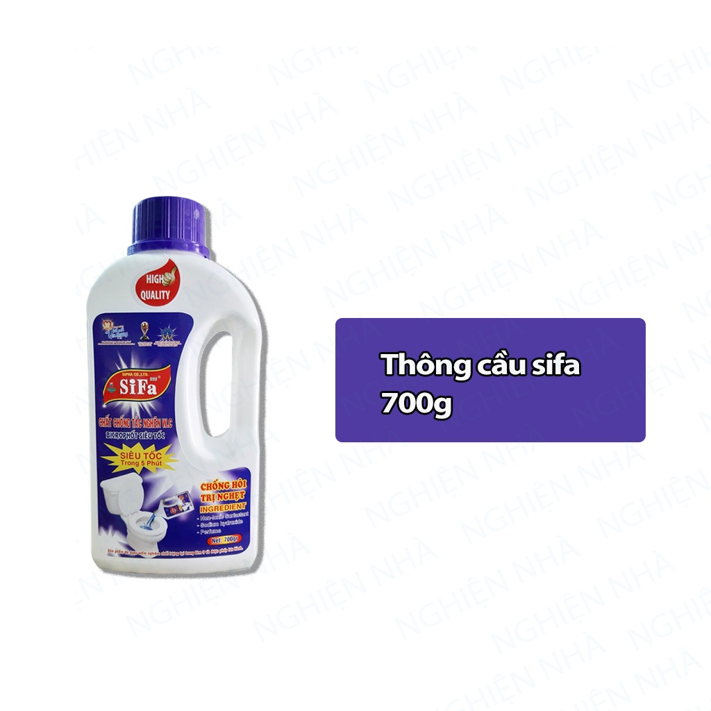 Thông tắc bồn cầu khử mùi toilet nhà vệ sinh thông cống thông ống nước diệt khuẩn SiFa 700g/800g NGHIỆN NHÀ