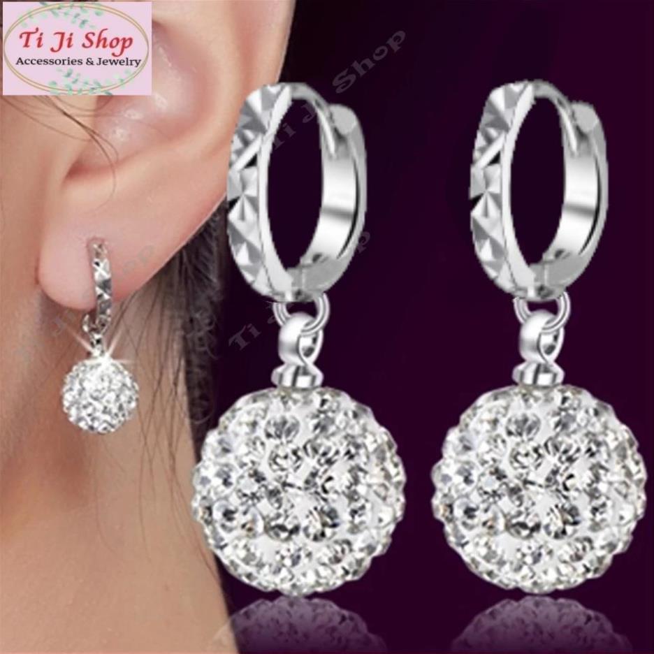 BÔNG TAI NỮ INOX TÒN TEN TRÁI CHÂU XOÀN TRẮNG hột đều đẹp, không đen ( nhiều mẫu)