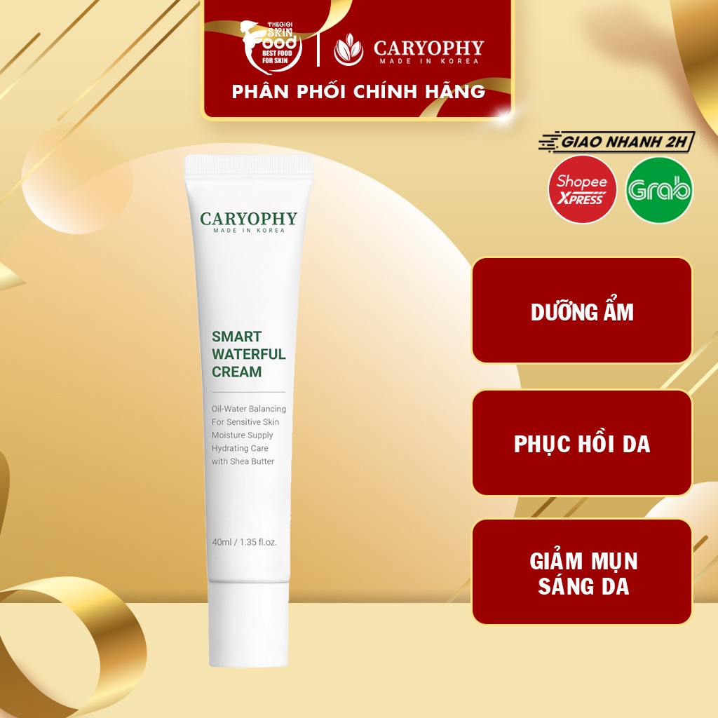 Kem Dưỡng Ẩm, Cấp nước Và Phục Hồi Cho Da Mụn Caryophy Smart Waterful Cream 40g