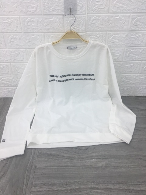 ÁO THU ĐÔNG IN CHỮ TAY PHỒNG-dáng unisex chất da cá màu hồng-trắng | BigBuy360 - bigbuy360.vn