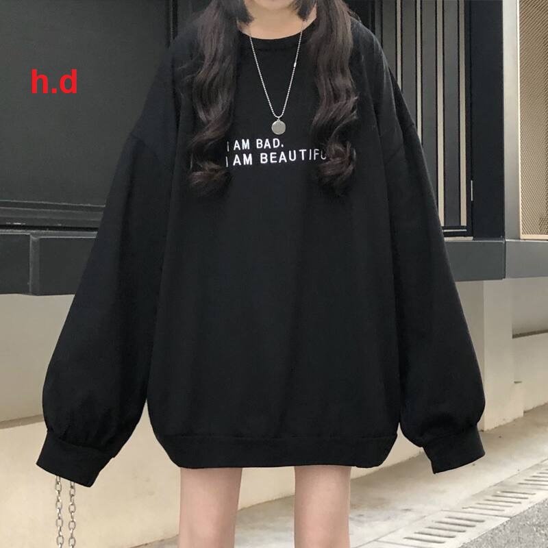 Áo nỉ tay bồng in hình Kid nữ - Rere.Store [FREESHIP]  G18-3- Sweater dài tay form rộng dáng suông, thiết kế cá tính