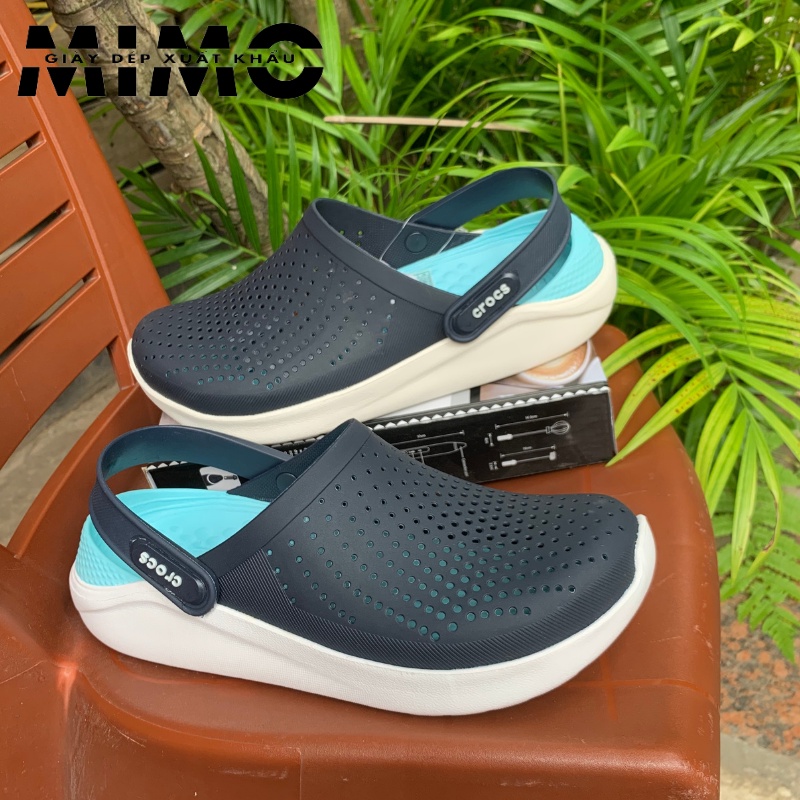 Sục Cross Literide xanh min, dép nhựa đi mưa chống trơn trượt, thoáng khí cho nam nữ