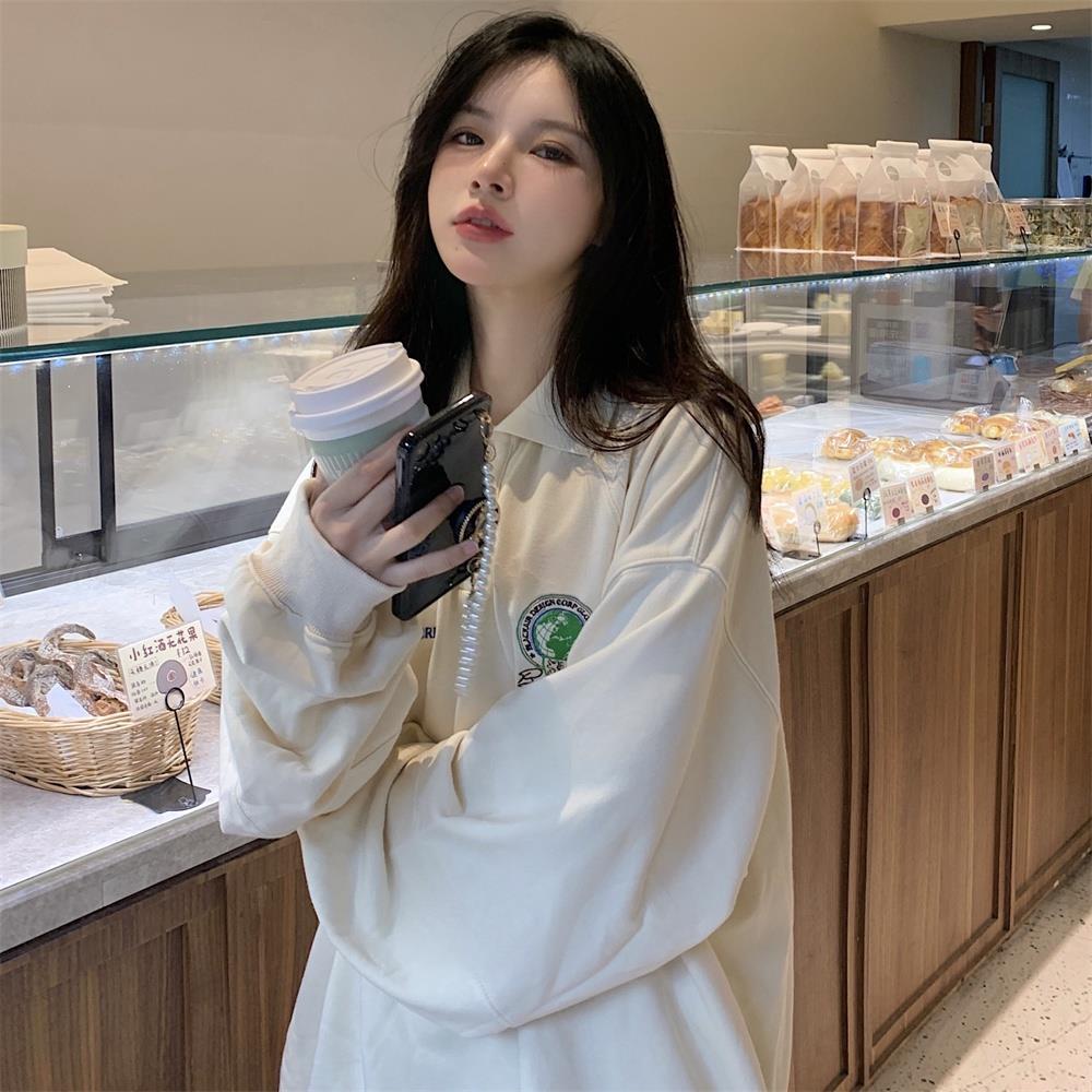 Áo Thun polo Tay Dài Có 2 Màu Thời Trang Cổ Điển Cho Nữ