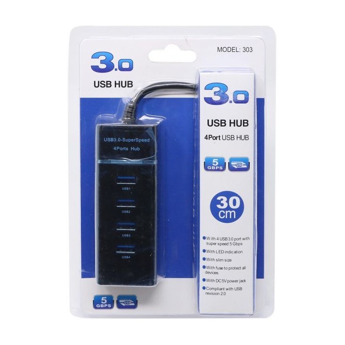 Hub Chia 4 Cổng USB 3.0 - Dây dài 30cm